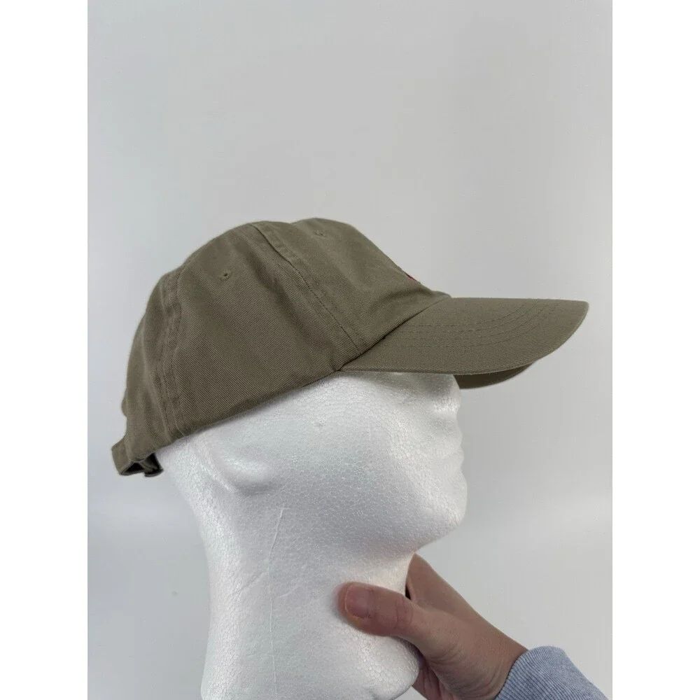 Wisconsin Badgers Hat Cap Strap Back Mens Tan Red Badge Dad Unstructured - Picture 2 of 10